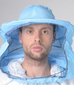 Сетка пчеловода лицевая, голубая увеличенное кольцо