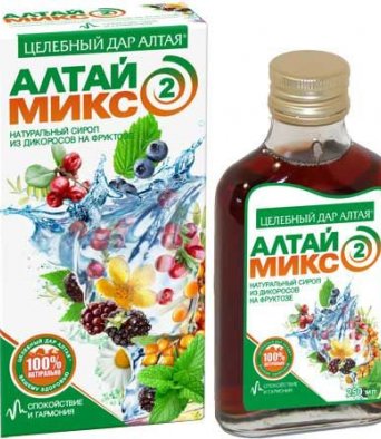 Бальзам АЛТАЙМИКС №2 сироп натуральный из дикиросов ТМ Целебный Дар Алтая фл. 250 мл.
