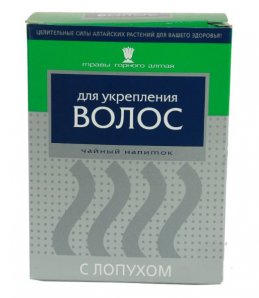 Чайный напиток ДЛЯ УКРЕПЛЕНИЯ  ВОЛОС с лопухом, 40 гр