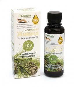 Живица кедровая на кедровом масле с добавлением каменным маслом, бут.100 мл.
