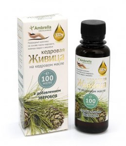 Живица кедровая на кедровом масле со зверобоем, бут.100 мл.