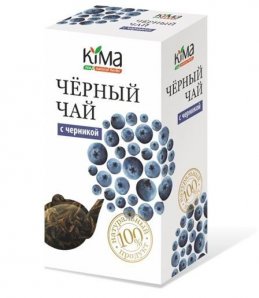 ЧАЙ ЧЕРНЫЙ БАЙХОВЫЙ "KIMA" ВЫСШЕГО СОРТА С ЯГОДАМИ ЧЕРНИКИ 50 гр 