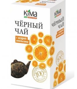 ЧАЙ ЧЕРНЫЙ БАЙХОВЫЙ "KIMA" ВЫСШЕГО СОРТА С ЦЕДРОЙ АПЕЛЬСИНА 50 гр