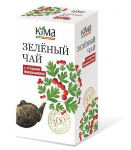 ЧАЙ ЗЕЛЕНЫЙ БАЙХОВЫЙ "KIMA" ВЫСШЕГО СОРТА С БОЯРЫШНИКОМ 75 гр