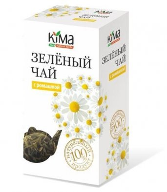 ЧАЙ ЗЕЛЕНЫЙ БАЙХОВЫЙ "KIMA" ВЫСШЕГО СОРТА С РОМАШКОЙ, 75 гр