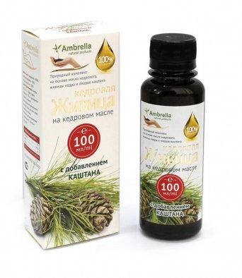 Живица кедровая на кедровом масле с каштаном, бут.100 мл.