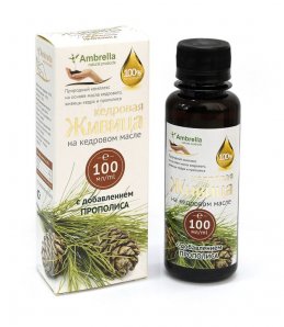 Живица кедровая на кедровом масле с прополисом, бут.100 мл.