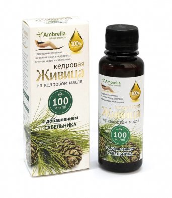 Живица кедровая на кедровом масле с сабельником, бут.100 мл.