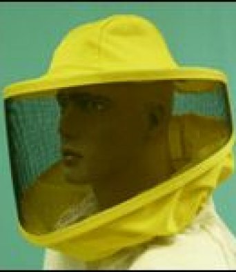 Сетка лицевая Пчеландия металлическая желтый цвет, круглая передняя часть