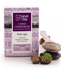 Средство косметическое Глина голубая Серебряная Anti-Age 100гр