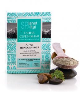 Средство косметическое Глина голубая Серебряная Антицеллюлитная 100гр