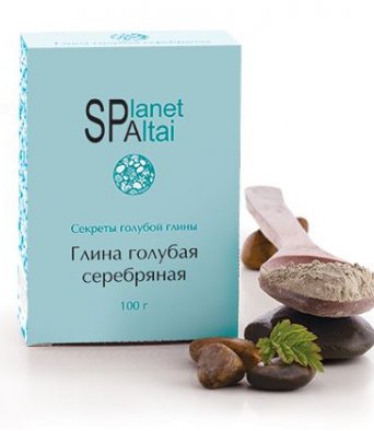 Средство косметическое Глина голубая Серебряная 100гр